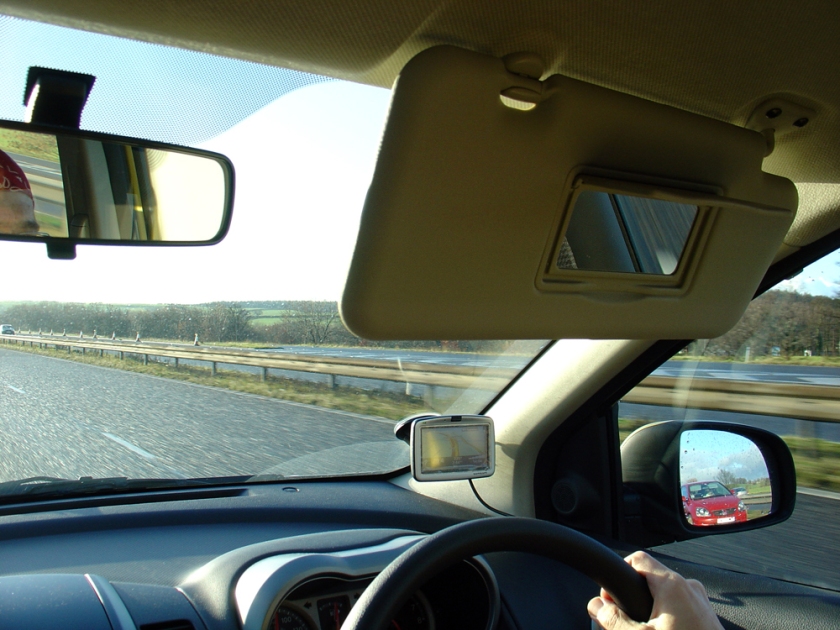From the driver's point of view, the motorway, side and front mirrors and sat nav